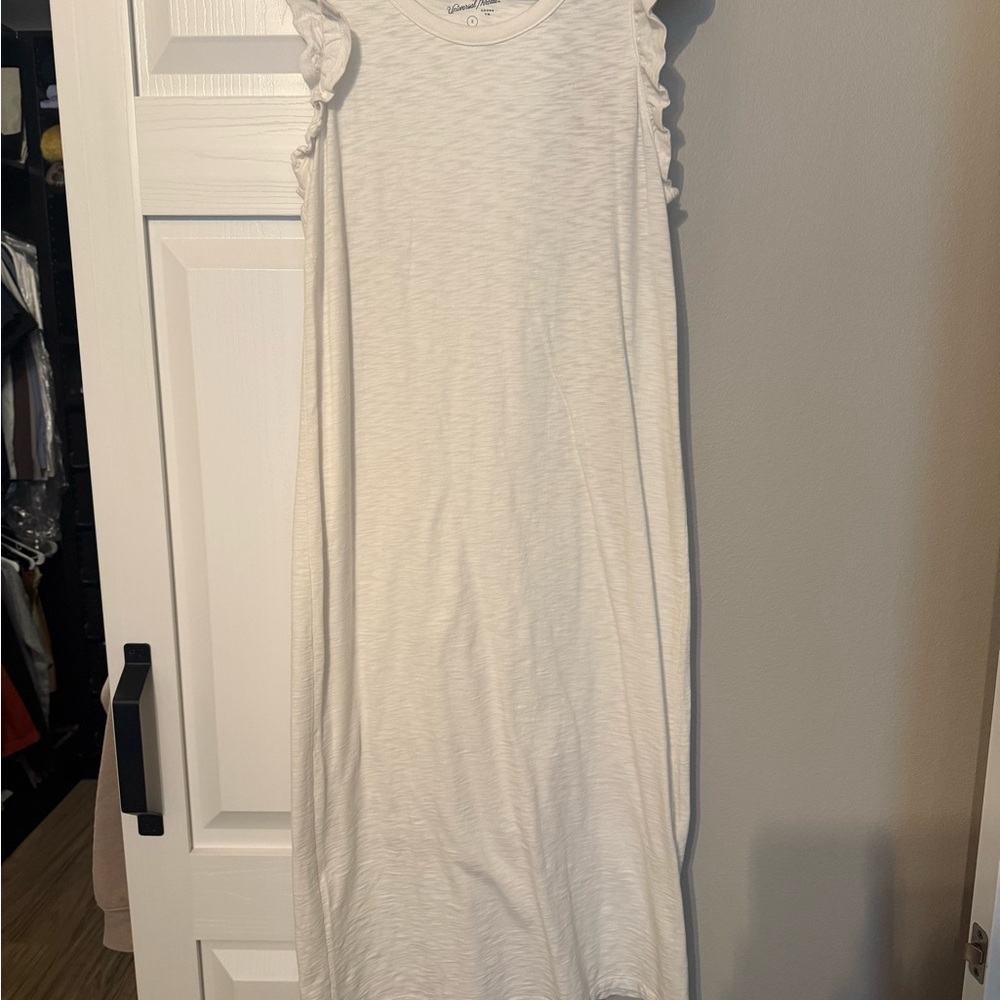 Universal Thread Cream Ruffle Sleeve Midi Dress